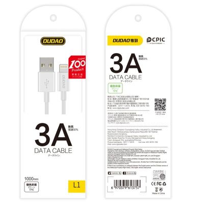 8. Dudao cable USB / Lightning 3A 1m white (L1L white)
