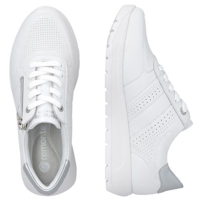 3. Women's leather sports shoes white Remonte Rieker D2V03-80