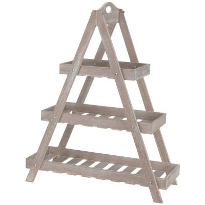 22. FOLDABLE WOODEN FLOWER STAND 3 SHELVES