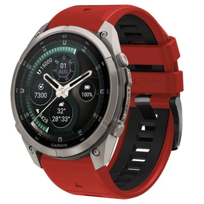 Tech-Protect Iconband Pro Strap for Garmin Fenix 5X / 5X Plus / 6X / 6X Pro / 7X / 8 / 8 Pro / 9 / 9 Pro (51 mm) – Red-Black