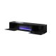 2. SLIDE 200K TV cabinet with electric fireplace 200x40xH37, all in black gloss