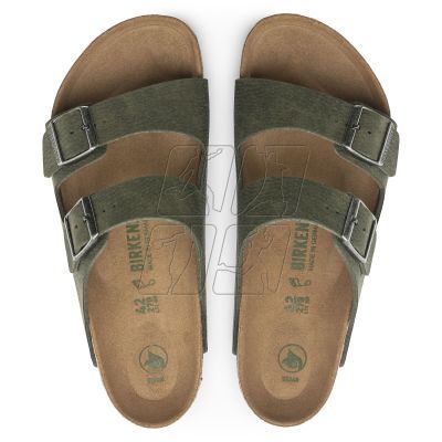 8. Birkenstock Arizona Vegan Microfaser Regular Women's-Men's Desert Dust Thyme Flip-Flops for Wide Feet Vegan (1024550)