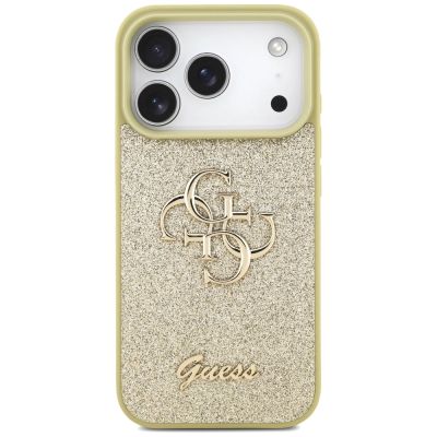 3. Guess Fixed Glitter Big 4G case for iPhone 17 Pro - gold
