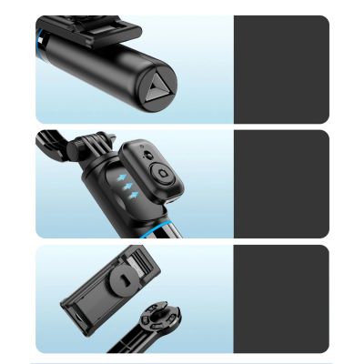 9. Selfie stick Dudao F18S 4-in-1 foldable tripod with remote control - black
