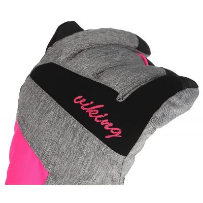 3. Viking Ronda Ski Lady women's ski gloves with adjustable drawstring, insulated, gray-pink (113/20/5473/46)