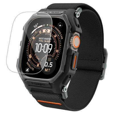 Spigen Lite Fit Pro Strap + Tempered Glass Screen Protector for Apple Watch Ultra 49mm - Black