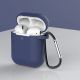2. Case for AirPods 2 / AirPods 1 silicone soft case for headphones + keychain carabiner pendant blue (case D)