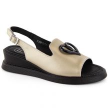 Filippo W PAW534B leather wedge sandals, gold