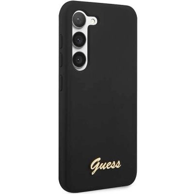 4. Guess GUHCS23SSLSMK S23 S911 black/black hardcase Silicone Vintage Gold Logo