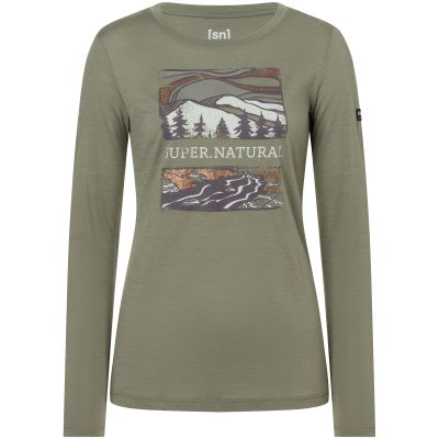 Women’s Long-Sleeve Shirt SUPER.NATURAL W Great Bear River LS, green
