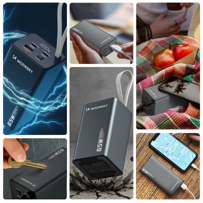 4. Powerbank Wozinsky K65+ 65W 30000mAh 2x USB-C, 1x USB-A 65W - gray