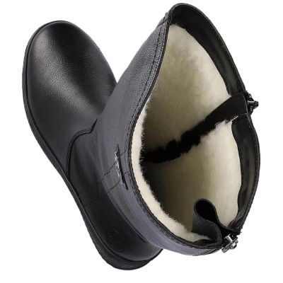 44. Rieker W RKR237B Leather Waterproof Boots Lined with Lambswool