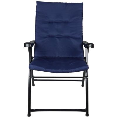 16. FOLDING GARDEN CHAIR 59X66X45/90CM WITH NAVY BLUE CUSHION