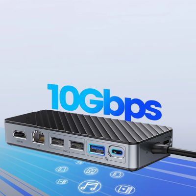 3. Orico OM28PR-G2 USB-C Docking Station with M.2 Drive Slot + 1 x USB-A 3.2 + 1x USB-C 3.2 + 2x USB-A 2.0 + 1x HDMI + 1x Ethernet - Black