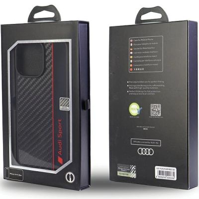 7. Audi Carbon Fiber Stripe iPhone 14 Pro Max 6.7" black/black hardcase AUS-TPUPCIP14PM-R8/D1-BK