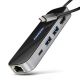 17. AXAGON HMC-6GLN USB Hub, 2x USB-A, 1x USB-C, 1x HDMI 2.0, 1x RJ45, 100 W PD – silver