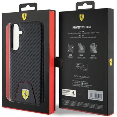 8. Ferrari Carbon Stitched Bottom case for Samsung Galaxy S24+ - black