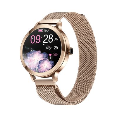 4. VELTORI VT340-1 Women's Smartwatch Gold Bracelet + Pink Silicone Strap