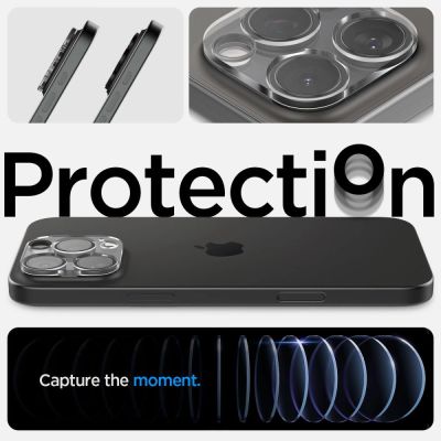 12. Spigen Optik.tR Camera Protector for iPhone 14 Pro / Pro Max / 15 Pro / Pro Max / 16 Pro / Pro Max - Transparent 2 pcs.