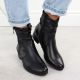 7. Women's black leather high-heeled ankle boots Rieker 78656-00