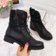 8. Jezzi W JEZ254A lace-up and zipper work boots, black