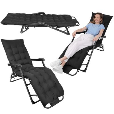 28. BALATON MULTIPLE-POSITION ARMCHAIR WITH CUSHION AND HEADREST, BLACK