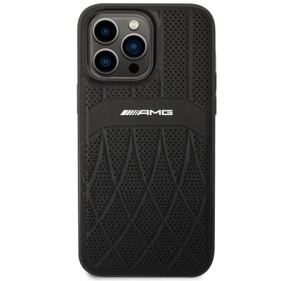 3. AMG AMHMP14XOSDBK iPhone 14 Pro Max 6.7" black/black hardcase Leather Curved Lines MagSafe