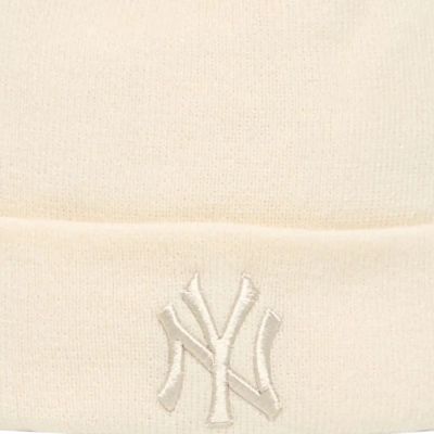 3. New Era Women’s Metallic Bobble Beanie New York Yankees Hat 60691357 Beige One Size