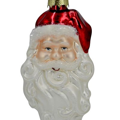 4. MOULDED GLASS SANTA CLAUS BAUBLE 14 CM SASKA GIFT & DECOR