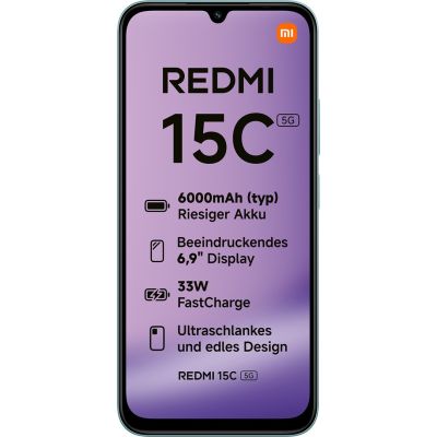 3. Xiaomi Redmi 15C 5G Dual Sim Smartphone 4GB RAM 128GB - Mint Green