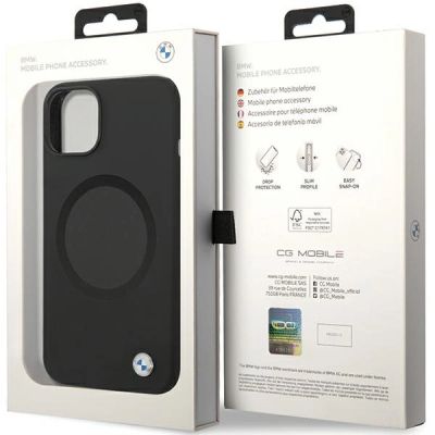 8. BMW BMHMP14SSILBK2 case for iPhone 14 - black Signature Liquid Silicone MagSafe
