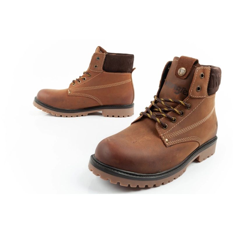 8. Wrangler Arch men's shoes Chelsea boots elegant ankle boots natural leather brown