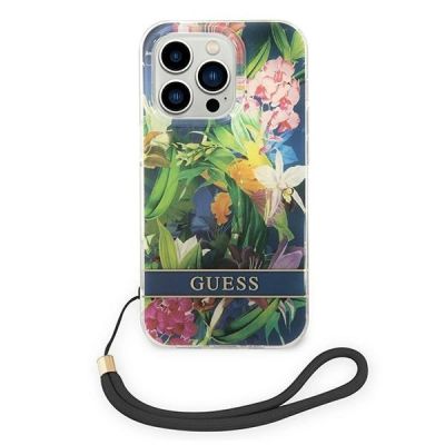 2. Guess GUOHCP14XHFLSB iPhone 14 Pro Max 6.7 "blue / blue hardcase Flower Strap