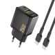 Dudao A26TCEU PD QC 25W GaN USB-A USB-C Wall Charger with USB-C Cable - Black