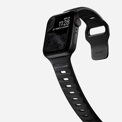9. Nomad Sport Strap Band Black Aluminum, Rubber