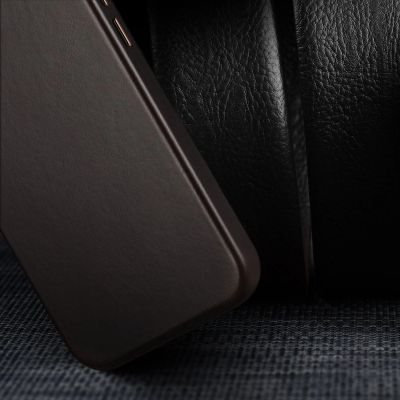 6. Dux Ducis Naples Case for iPhone 14 Plus Leather Cover (MagSafe Compatible) Dark Brown