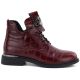 2. Red Crocodile-Effect Leather Ankle Boots for Women Vinceza 86453