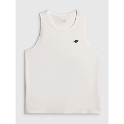6. Men's sleeveless regular plain t-shirt 4F 4FRSS26TSLEM367-10S