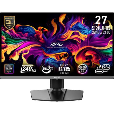 MSI MPG 272URXDE QD-OLED monitor 27" 3840x2160 1x DisplayPort 2.1 / 2x HDMI 2.1