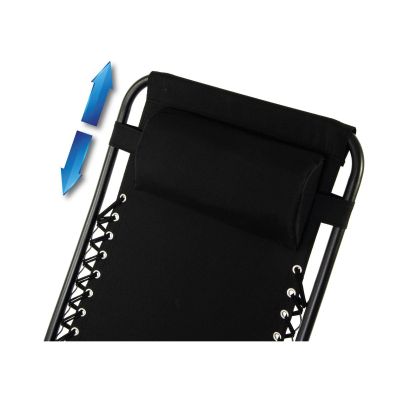 14. BLISS BLACK FOLDABLE GARDEN DECK CHAIR WITH HEADREST, MULTIFUNCTIONAL
