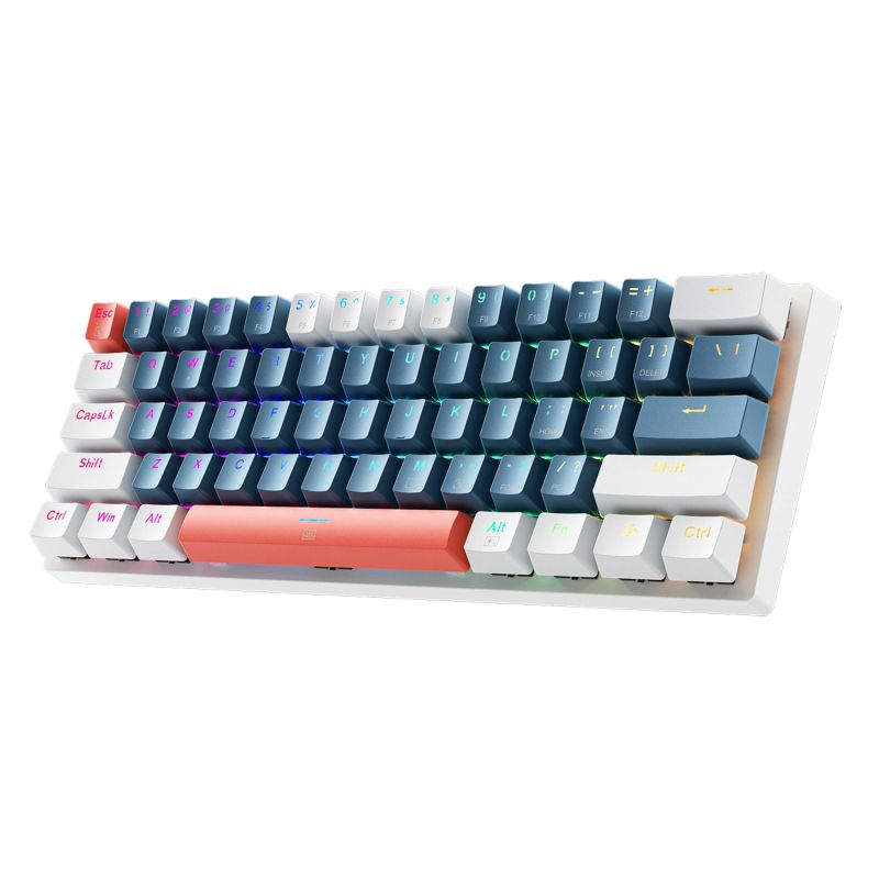 Machenike K500-B61 Wired Mechanical Gaming Keyboard with Backlight Brown Switch - Blue and White
