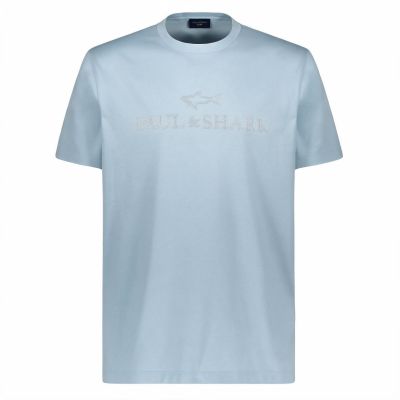 3. Paul&Shark Men's Cotton and Lyocell T-shirt Light Blue 26411007-394 - Elegant Comfort