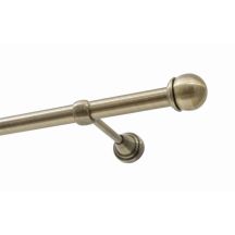 Single Curtain Rod Ø 19 mm Antique Brass 200 cm Knob MAX KOWALSKI