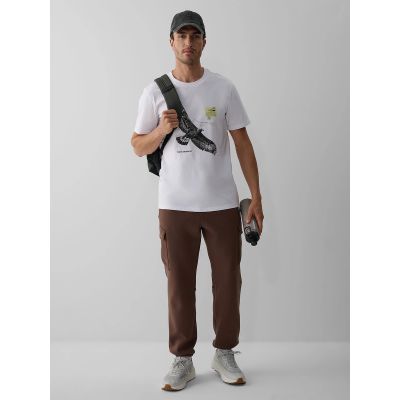 4. Men's regular printed T-shirt 4F 4FKAW26TTSHM4499-10S