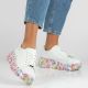 2. Leather platform sneakers with white floral print Filippo DP7507