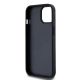 7. DKNY Leather Checkered Mono Pattern & Printed Stripes Case for iPhone 15/14/13 - Black