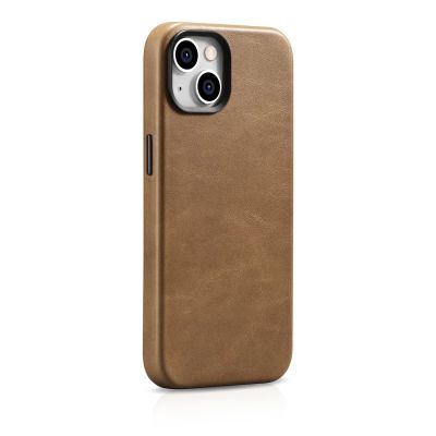 3. iCarer Oil Wax Premium Leather Case iPhone 14 Plus Magnetic Leather Case with MagSafe Brown (WMI14220703-TN)