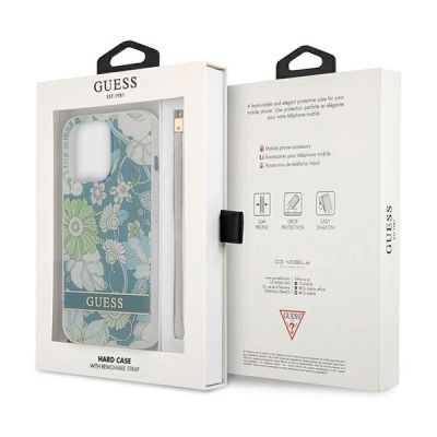 8. Guess GUHCP13XHFLSN iPhone 13 Pro Max 6.7" green/green hardcase Flower Strap