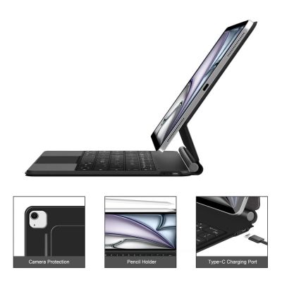 8. Tech-Protect Smartcase Magnetic with Keyboard for iPad Pro 12.9” 2020 / 2021 / 2022 / iPad Air 13” 2024 / 2025 - Black