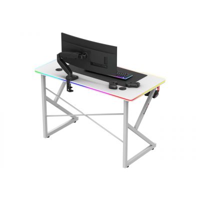 4. Huzaro Hero 1.7 RGB White Gaming Desk